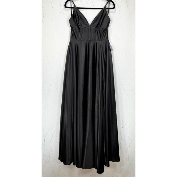 NWT Windsor Black Isabelle Satin A-Line Formal Gown - Picture 5 of 16